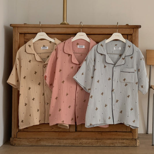 Juuneedu Mandy Bear Cotton Short Sleeves Pajamas (3色) 短袖睡衣