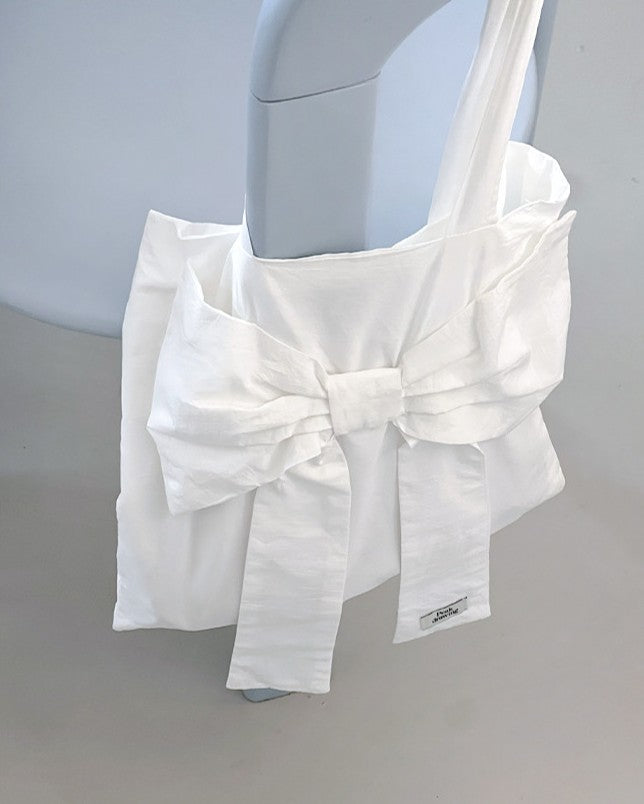 Peakdrawing White Big Bow Bag