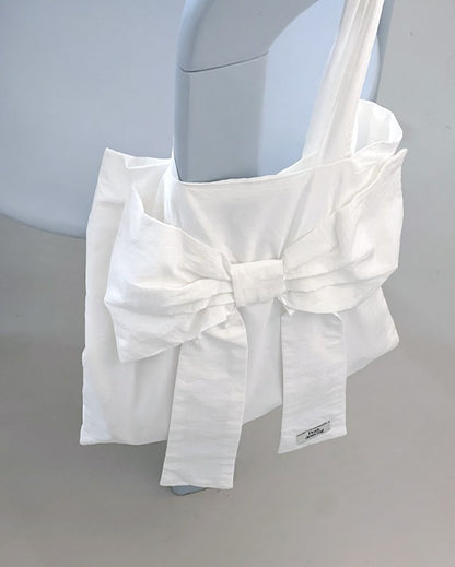 Peakdrawing White Big Bow Bag