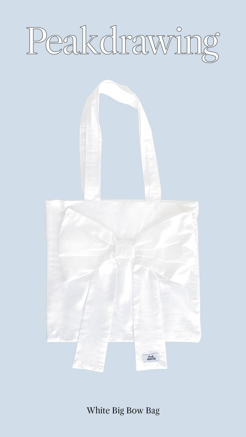 Peakdrawing White Big Bow Bag