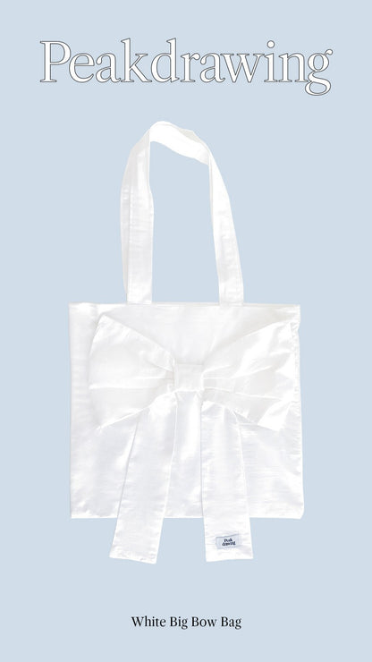 Peakdrawing White Big Bow Bag