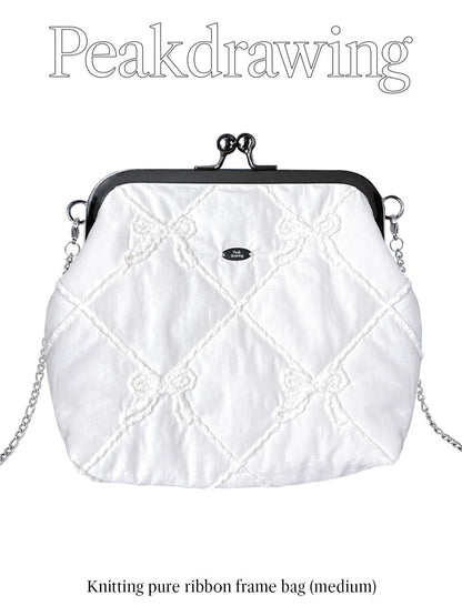 Peakdrawing [M] Knitting pure ribbon frame bag