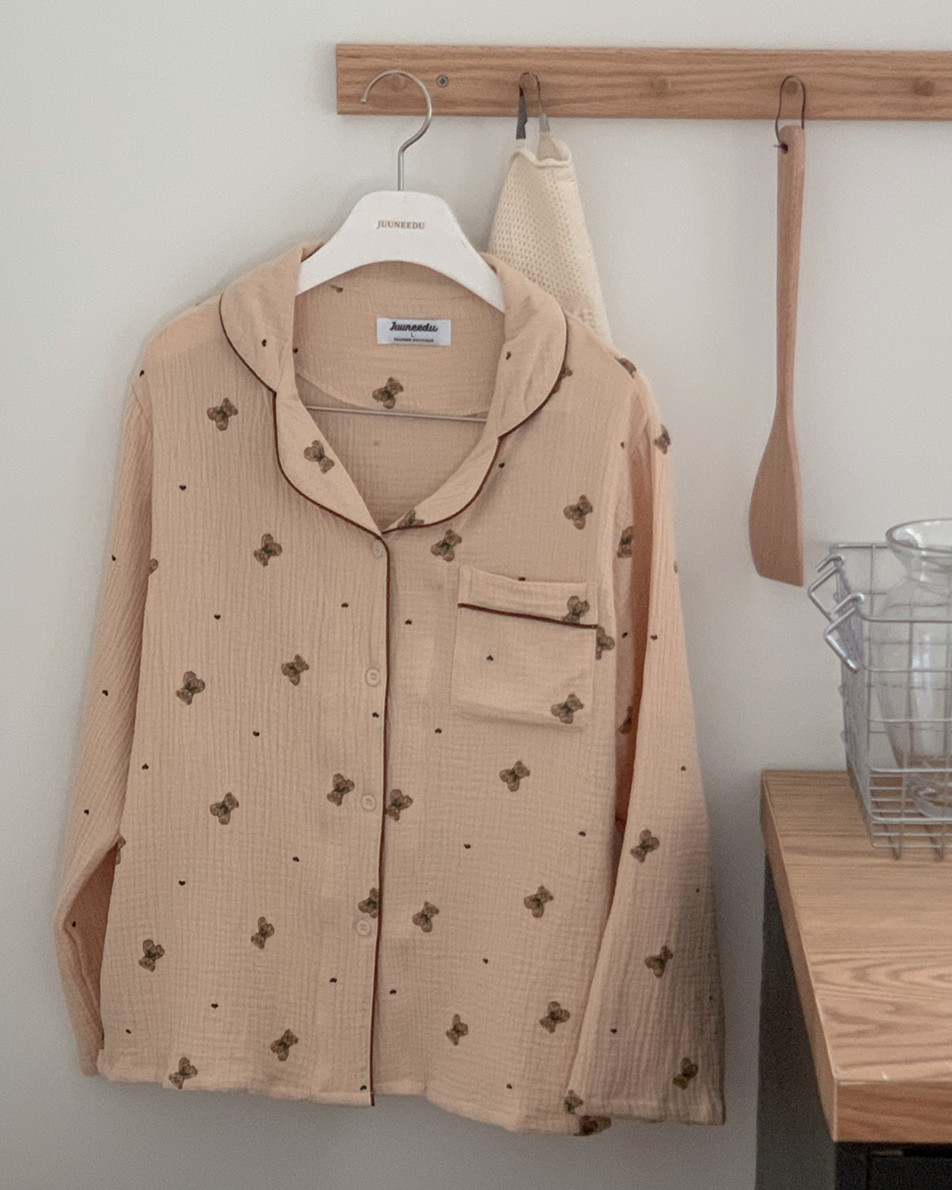 Juuneedu Mandy Bear Long Sleeves Pajamas (3色) 長袖睡衣