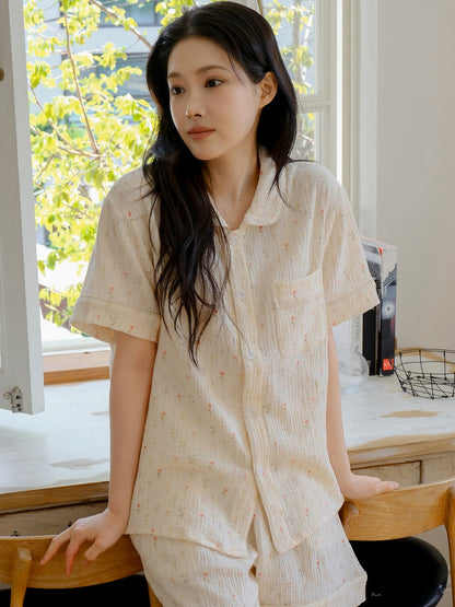 【買2套減$20✨】Juuneedu [Flower 7 Days] Cotton Short Sleeves Pajamas Set (7色) 短袖睡衣套裝