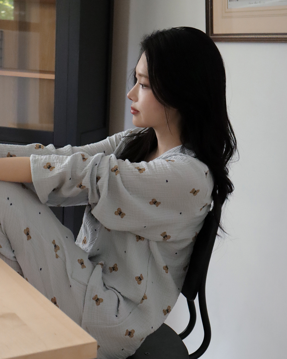 Juuneedu Mandy Bear Long Sleeves Pajamas (3色) 長袖睡衣