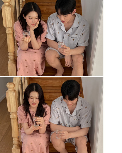 Juuneedu Mandy Bear Cotton Short Sleeves Pajamas (3色) 短袖睡衣