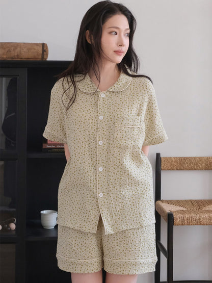 【買2套減$20✨】Juuneedu [Flower 7 Days] Cotton Short Sleeves Pajamas Set (7色) 短袖睡衣套裝