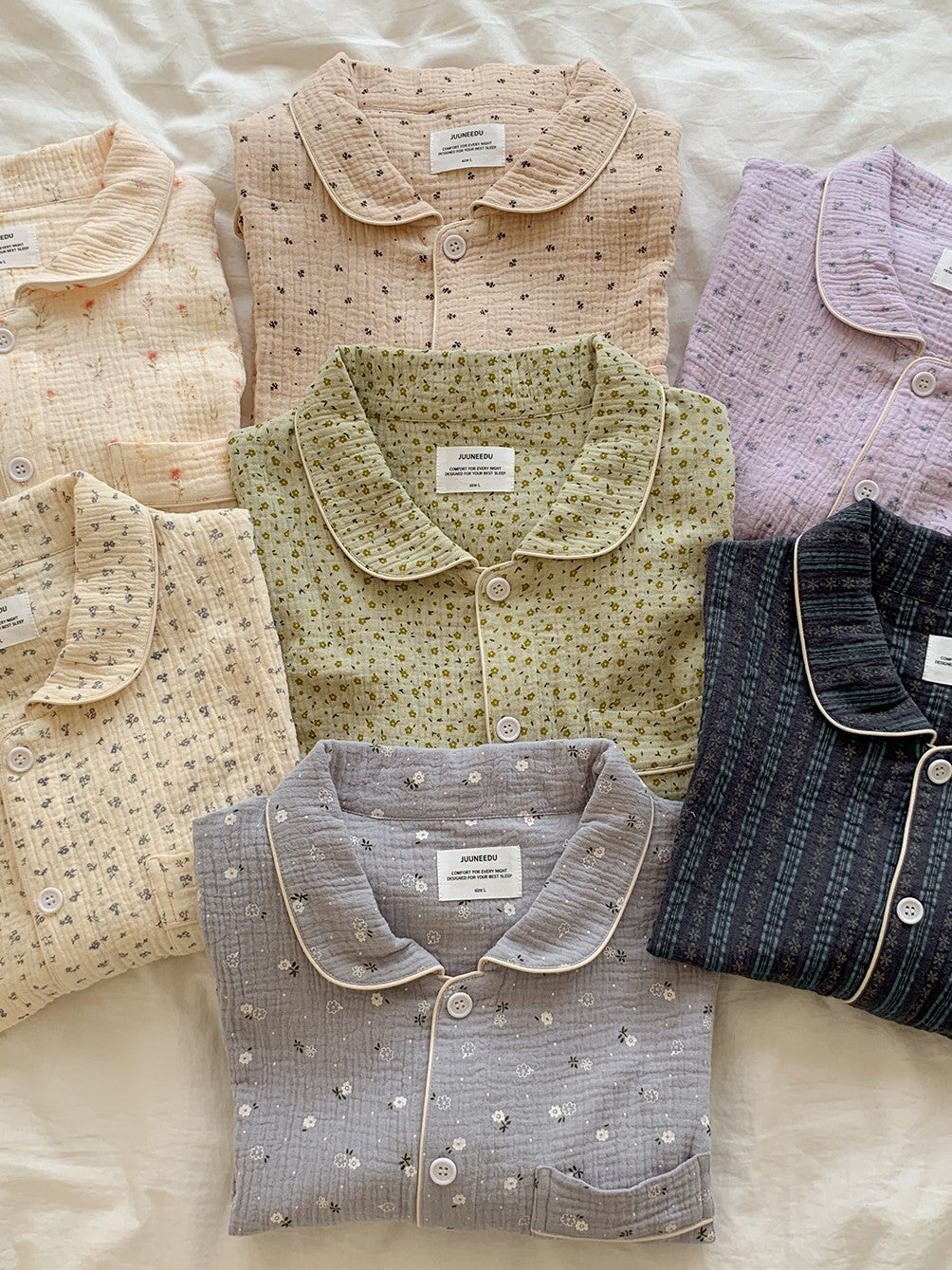【買2套減$20✨】Juuneedu [Flower 7 Days] Cotton Short Sleeves Pajamas Set (7色) 短袖睡衣套裝