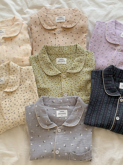 【買2套減$20✨】Juuneedu [Flower 7 Days] Cotton Short Sleeves Pajamas Set (7色) 短袖睡衣套裝
