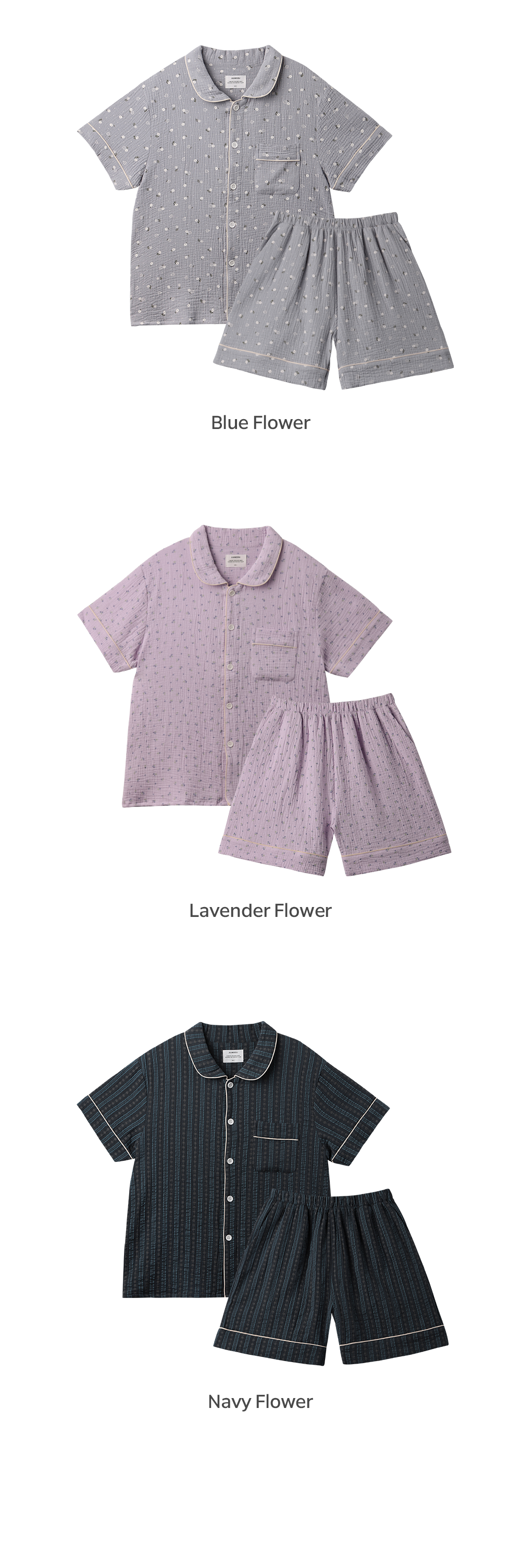 【買2套減$20✨】Juuneedu [Flower 7 Days] Cotton Short Sleeves Pajamas Set (7色) 短袖睡衣套裝