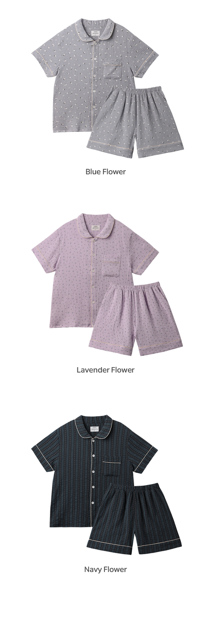 【買2套減$20✨】Juuneedu [Flower 7 Days] Cotton Short Sleeves Pajamas Set (7色) 短袖睡衣套裝