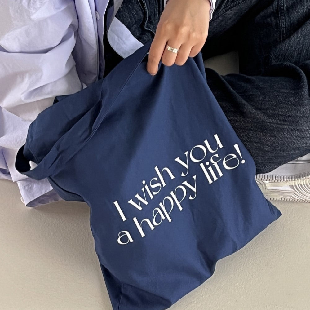 Slogan Cotton Eco Bag (2色)