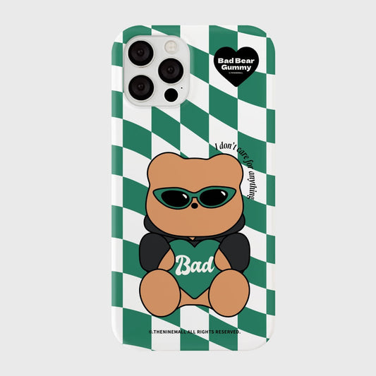 Green Checkerboard Bad Gummy Phone Case (Hard 普通硬殼)