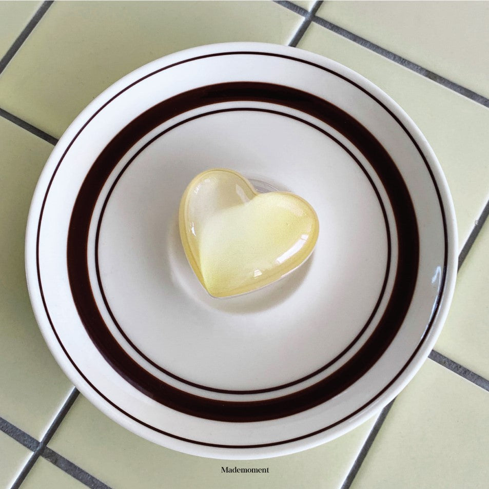 【9折加購】Mademoment Candy Joy Heart Resin Acrylic Tok (Yellow)