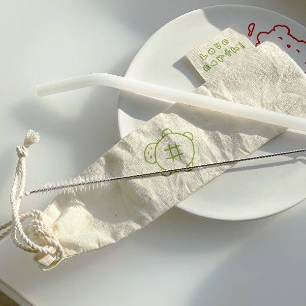 Hookka Hookka Studio Milk Glass Straw+Pouch Set