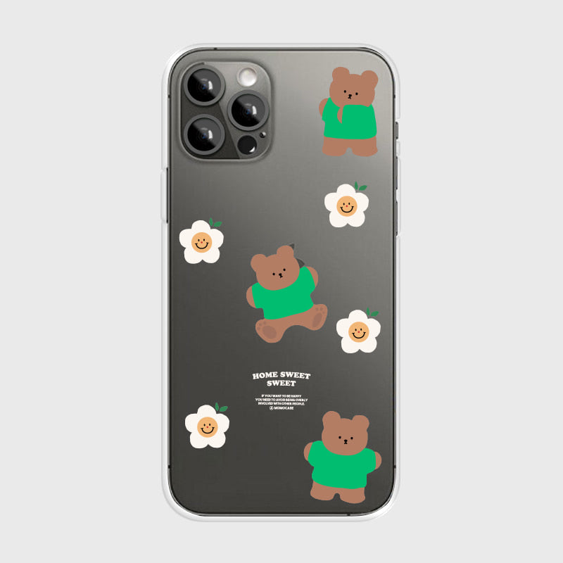 496 Sweet Chamo Bear Phone Case (Clear 透明殼)