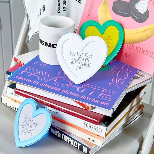Thence Magnet Stand Photo Frame_Heart_Blue/White/Green