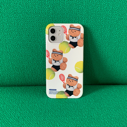 Pattern Tennis Teddy Phone Case (Hard 普通硬殼)