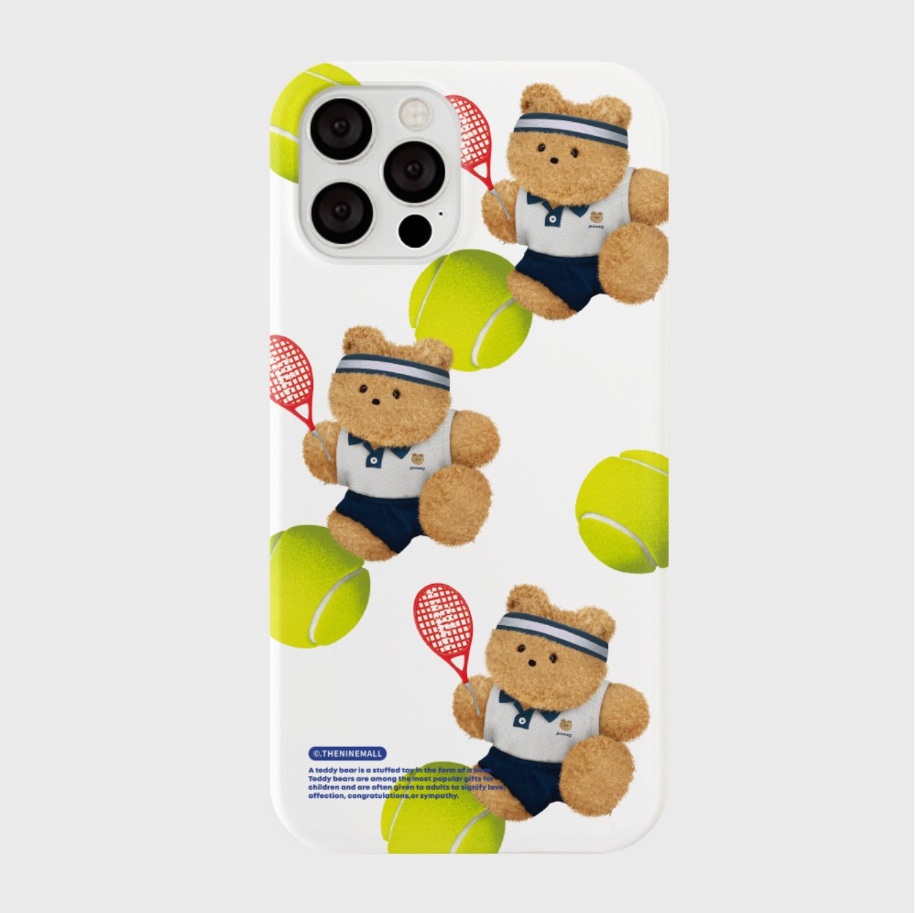 Pattern Tennis Teddy Phone Case (Hard 普通硬殼)