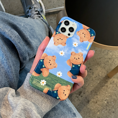 Pattern Blue Sky Teddy Gummy Phone Case (Hard 普通硬殼)