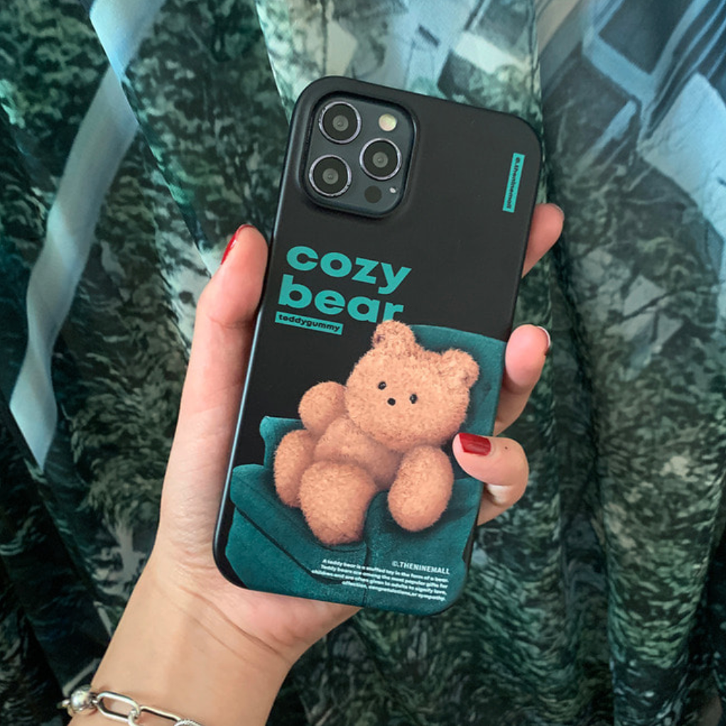 Black Cozy Bear Phone Case (Hard 普通硬殼) (2色)