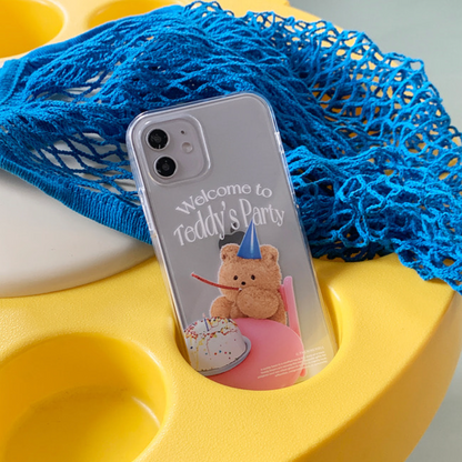 Welcome Party Teddy Phone Case (Clear/Tank Clear 透明/透明Tank款)