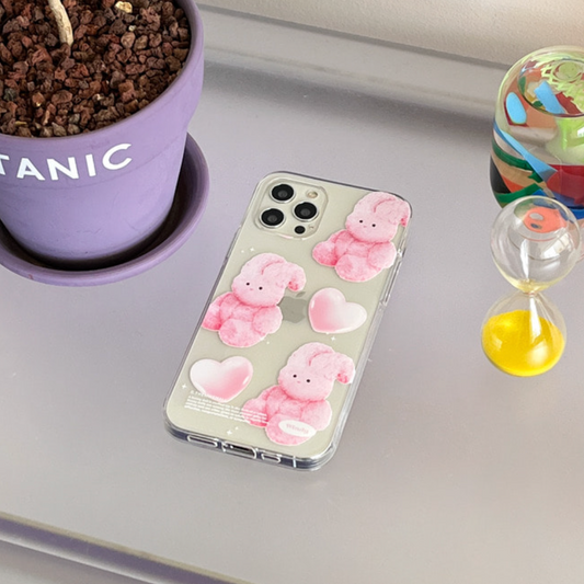 Pink Heart Toy Windy Phone Case (Clear/Tank Clear 透明/透明Tank款)