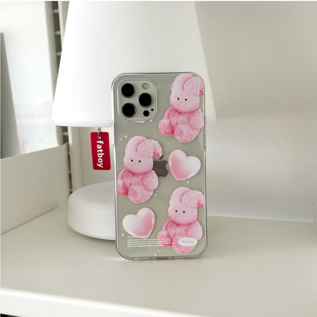 Pink Heart Toy Windy Phone Case (Clear/Tank Clear 透明/透明Tank款)