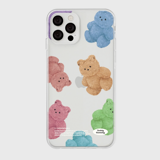 Rainbow Teddy Gummy Pattern Phone Case (Clear/Tank Clear 透明/透明Tank款)