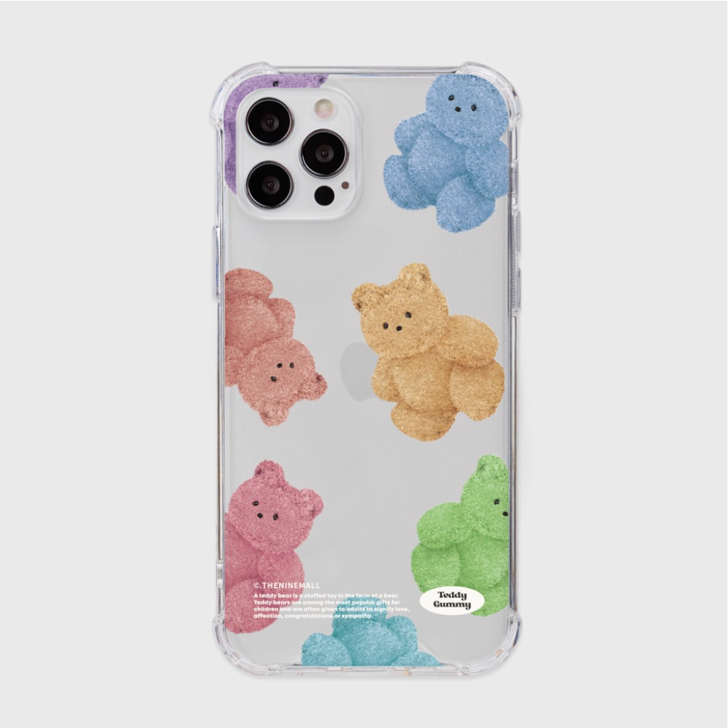 Rainbow Teddy Gummy Pattern Phone Case (Clear/Tank Clear 透明/透明Tank款)