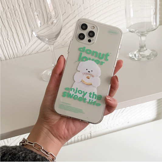 Green Donut Lover Ppokku Phone Case (Clear/Tank Clear 透明/透明Tank款)