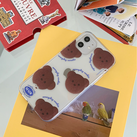 Pattern Teddy Cookie Phone Case (Clear/Tank Clear 透明/透明Tank款)