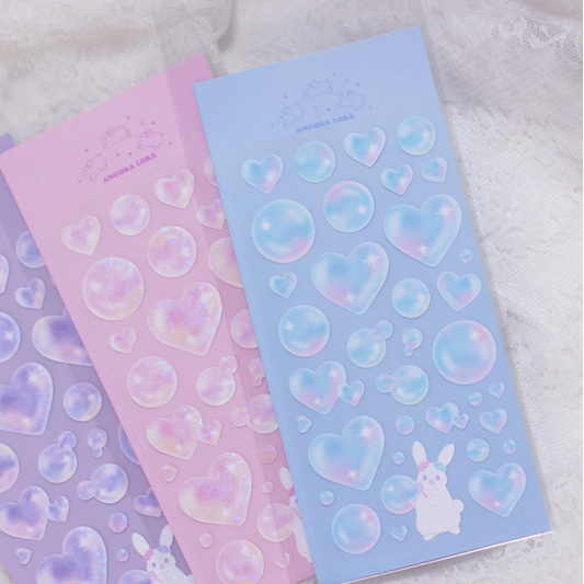 【現貨95折】Angora Lora Bubble Bubble Bunny Sticker(Pink/Blue)