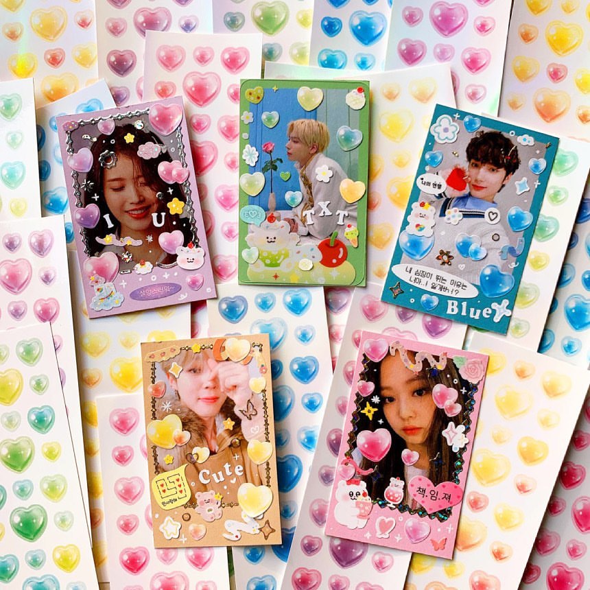 Pinkrue Jelly Heart Sticker Set (5色)