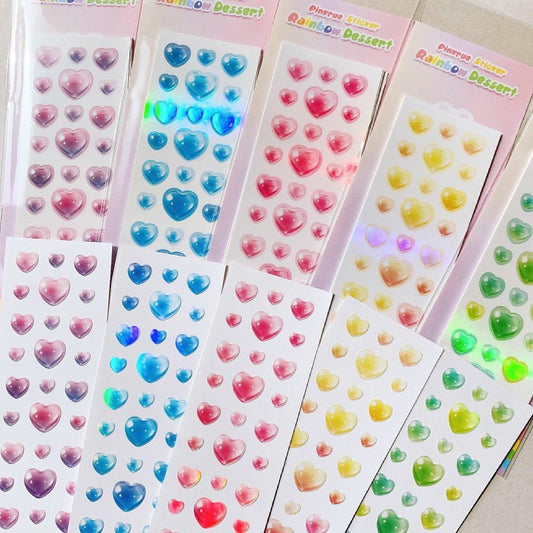 Pinkrue Jelly Heart Sticker Set (5色)