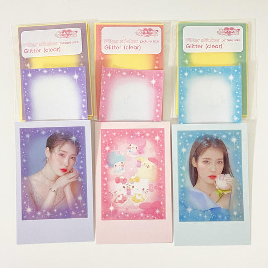 Pearly Button Filter Sticker (Glitter Clear Picture) (4張set)