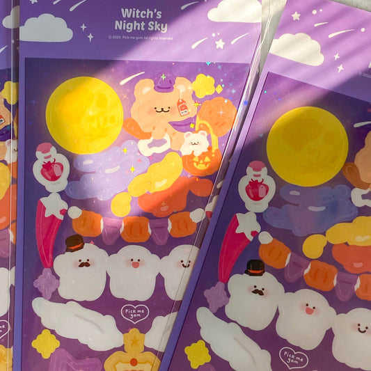 【Halloween】Pickmegom Witch's Night Sky Sticker