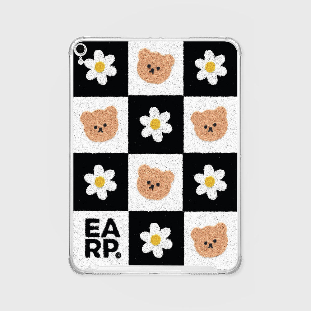 CHECKER BOARD FLOWER MERRY IPAD CLEAR CASE