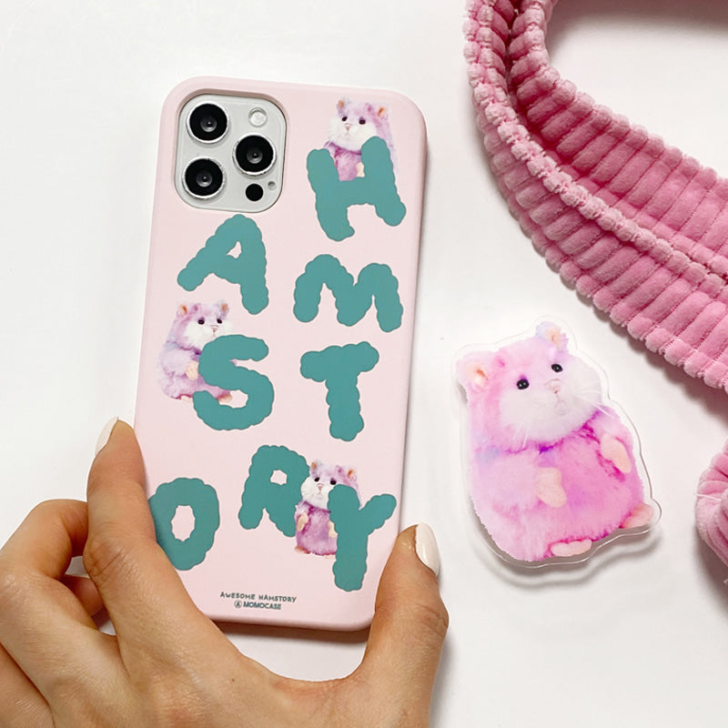 525 Hamstory(Pink) Happy Phone Case (Hard 普通硬殼)