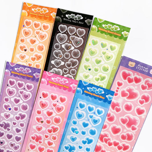 Pinkrue Shining Heart Sticker Set (6色)