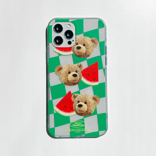 482 Check Ted (Green) Phone Case (Clear 透明殼)