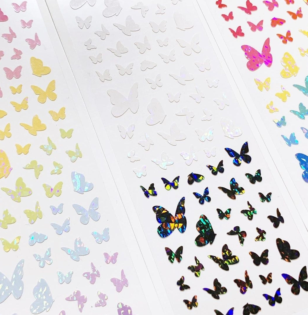 Love Me More All Butterfly Hologram Sticker (3色)