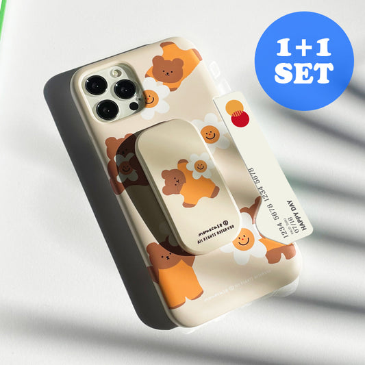 【1+1 Sale】383 Daisy Shower Phone Case (Card Storage 插卡款) + Pop Tok