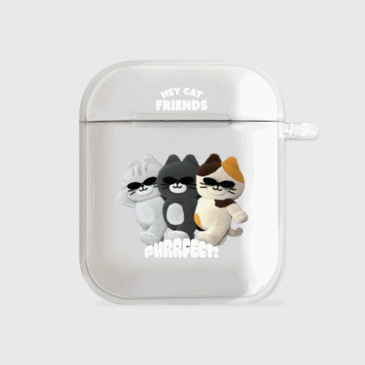 Sunglasses Hey Cat Airpods Case (Clear 透明殼)