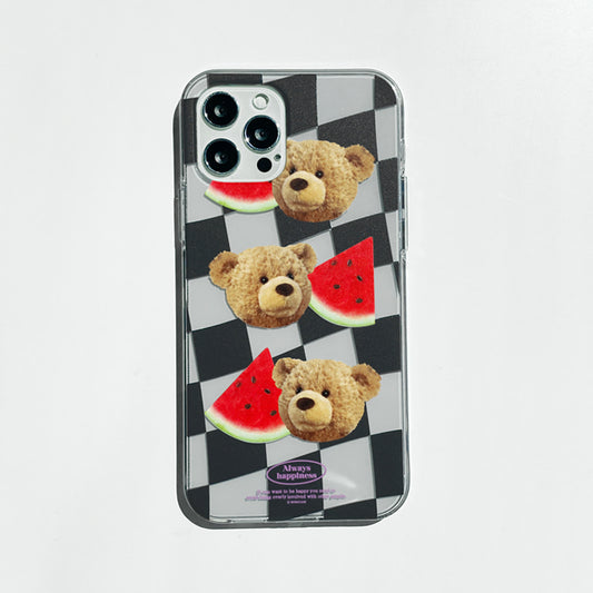 481 Check Ted (Black) Phone Case (Clear 透明殼)