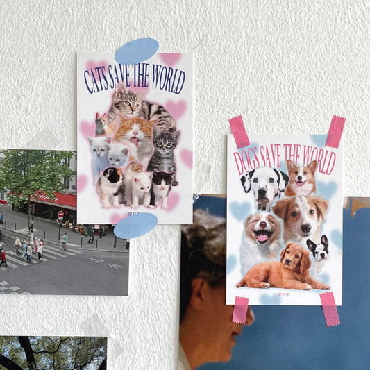 Bit by bit Cats/Dogs Postcard