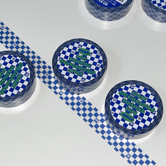 Bit by bit Heart Checkerboard Masking Tape_Indigo