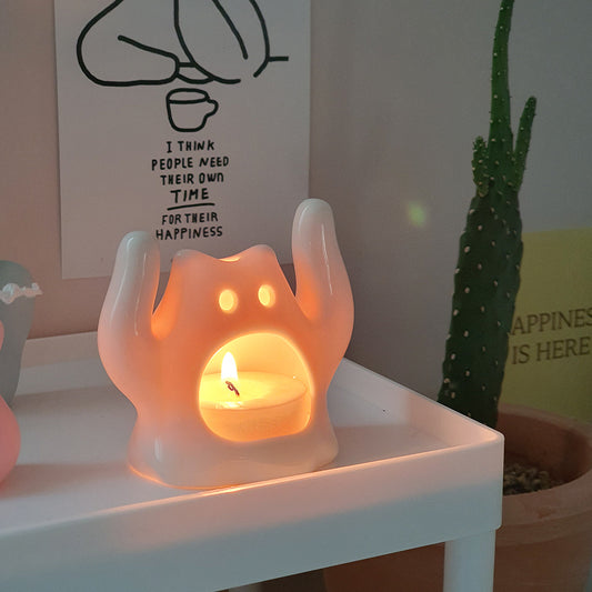 Dalsairo Ghost Cat Candle Holder