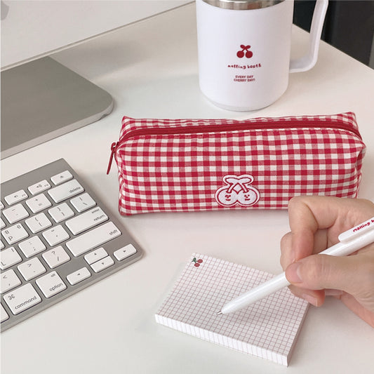 Malling Booth Gingham Cherry Pencil Pouch