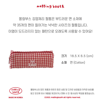 Malling Booth Gingham Cherry Pencil Pouch